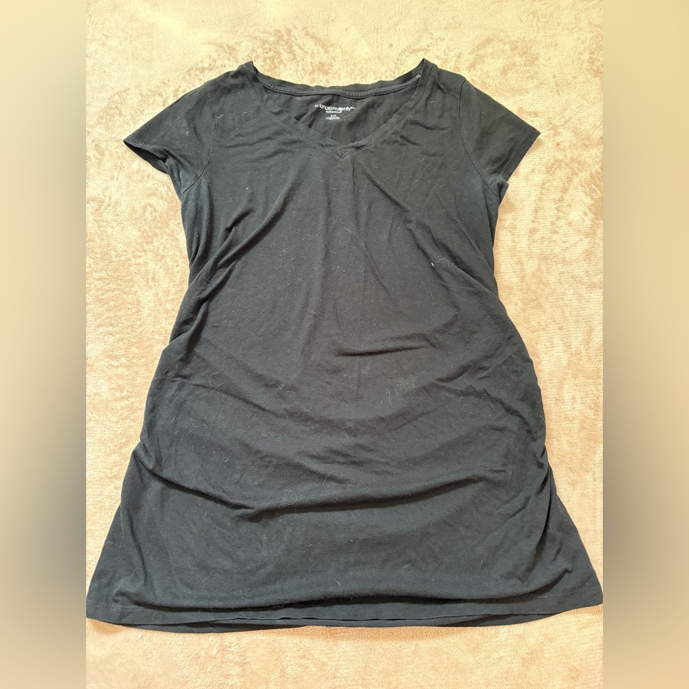 Black V-Neck Women's Maternity Top
